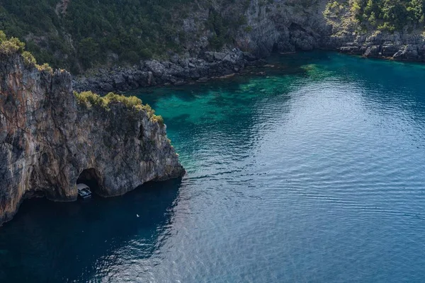 Uma Baía Cênica Parque Nacional Cilento Perto Marina Camerota Campania — Fotografia de Stock