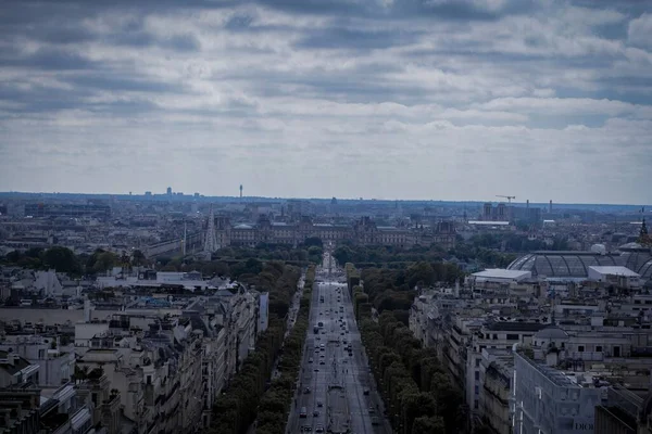 Veduta Aerea Edifici Moderni Una Giornata Nuvolosa Parigi Francia — Foto Stock