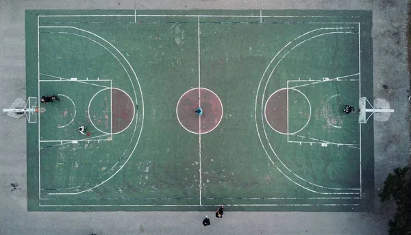 Luftaufnahme Eines Outdoor Basketballfeldes — Stockfoto