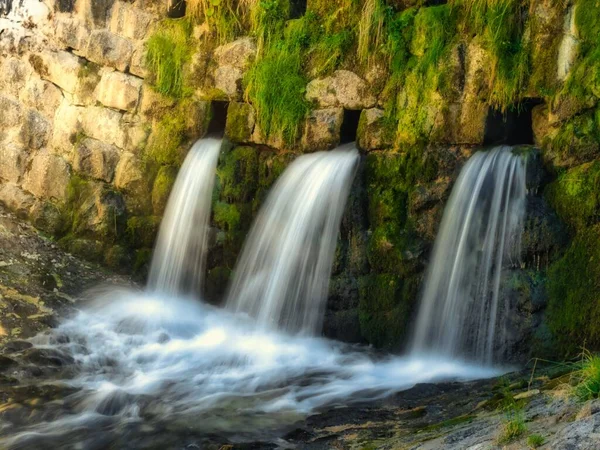 Lange Belichtung Der Wasserfälle Kuznice — Stockfoto