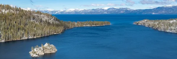 Озеро Тахо Панорама Горного Озера Зимой Солнечный День — стоковое фото