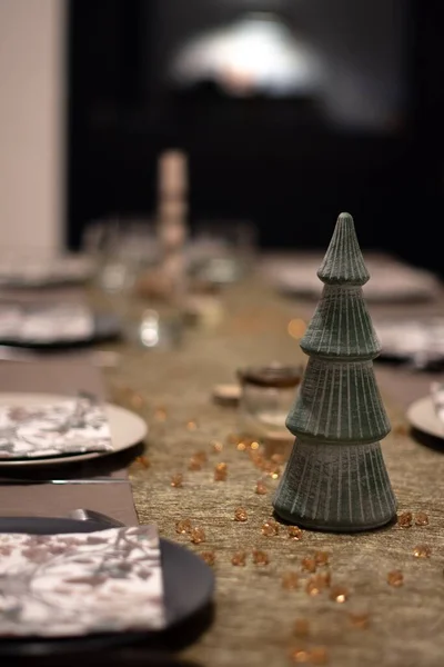 Vertical Shot Christmas Table Ornaments — Stock Photo, Image