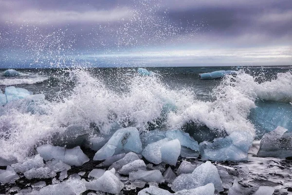 Islandzka Diamond Beach Jest Południowym Wybrzeżu — Zdjęcie stockowe