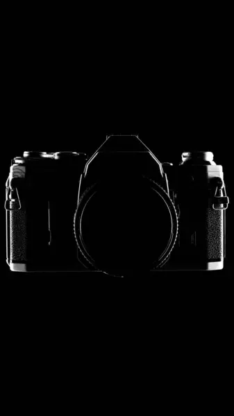 Een Verticaal Shot Van Een Silhouet Van Een Camera Geïsoleerd — Stockfoto