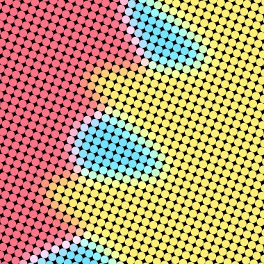 Soyut geometrik renkli yuvarlak şekilli polka nokta deseni ile çok renkli arkaplan çizimi