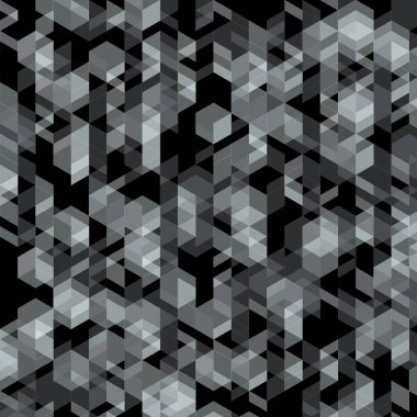 Altıgenin soyut dekoratif çizimi ve duvar kağıtları için çok renkli geometrik arkaplanı olan üçgen mozaik şablon