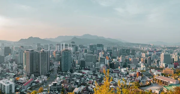 Horizonte Seúl Corea Del Sur Día Sombrío — Foto de Stock