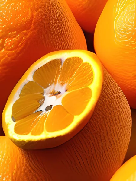 Fruta Naranja Frente Fondo Oscuro —  Fotos de Stock