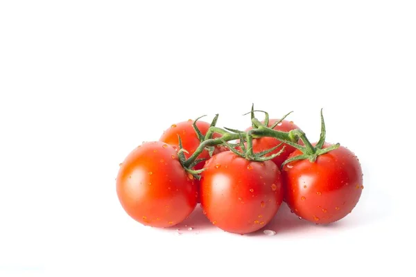 Färska Saftiga Tomater Isolerad Vit Bakgrund — Stockfoto