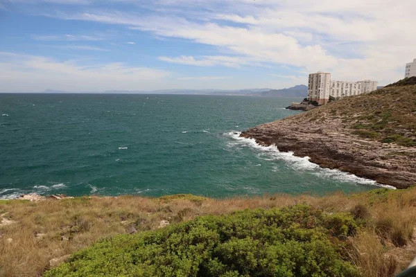 Eine Landschaft Mit Hügel Und Meer Hintergrund — Stockfoto