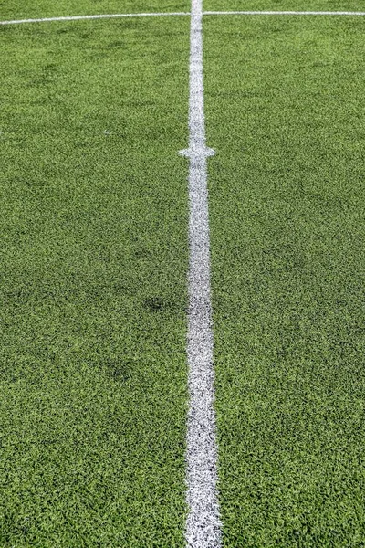 Centre Line Artificial Turf Soccerll Field — Stock Photo, Image