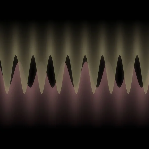 多数の小さなデジタル垂直線による複数の波の振動や重なりのイラスト黒を背景に抽象的な装飾現代的なデザイン — ストック写真
