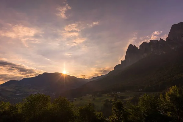 Landscape Dolomite Mountains Sunset Background Italy — Stock Photo, Image