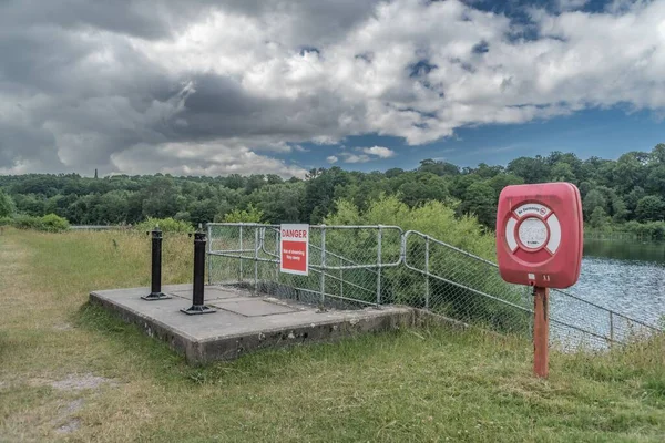 Staffordshire Lakeside Life Bouy Landscape Stoke Trent — Stock Photo, Image