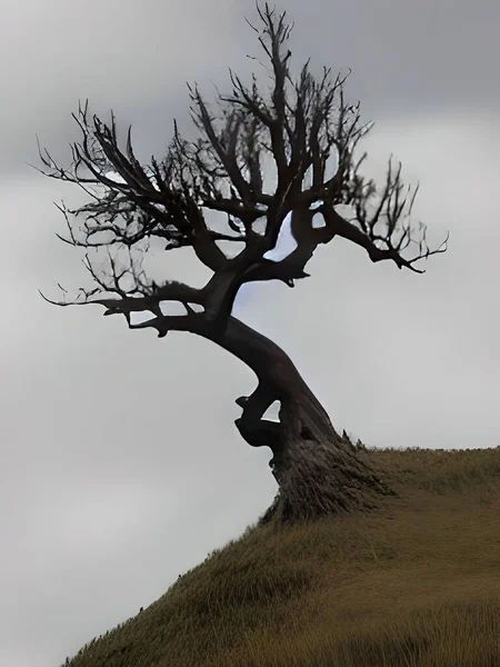 Grescale View Tree — стоковое фото