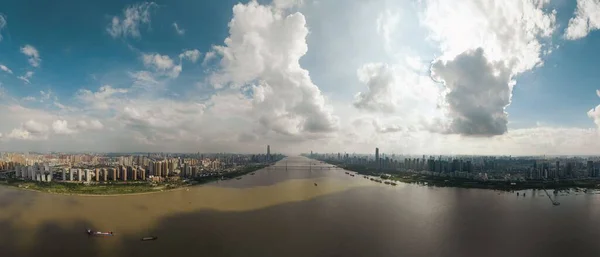 Ampio Angolo Della Città Wuhan — Foto Stock