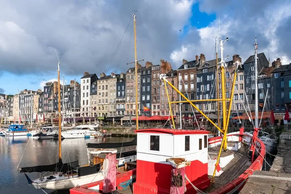Honfleur Beautiful City France Harbor Morning Typical Houses — Stockfoto