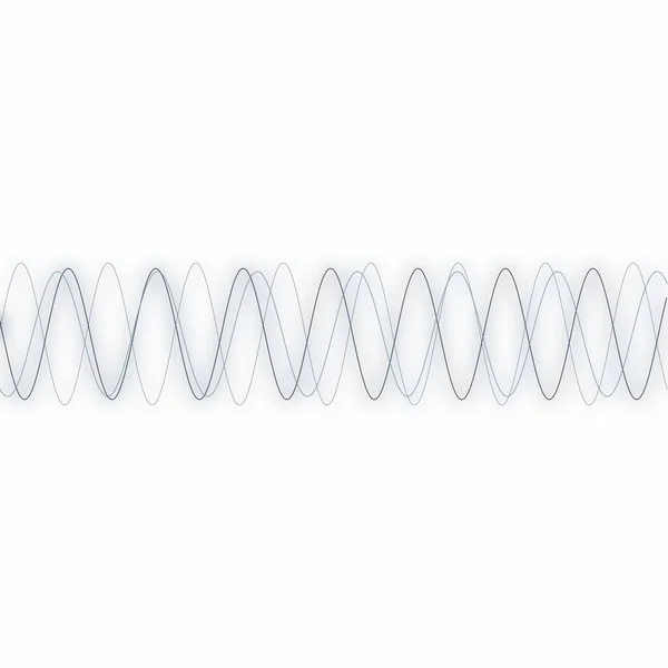多色半色调多峰重叠波浪形线与流畅多彩的动态音乐声束Sine波谱背景 — 图库照片