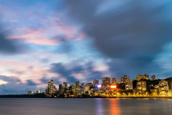 Vacker Stadsbild Mumbai Indien Solnedgången Med Ljus Himmel Bakgrunden — Stockfoto