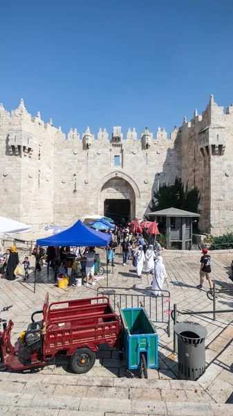 Puerta Histórica Damasco Ciudad Vieja Jerusalén Israel — Foto de Stock