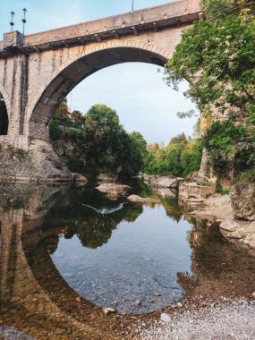 İtalya 'nın Udine eyaletinde Cividale del Friuli' nin dikey çekimi.