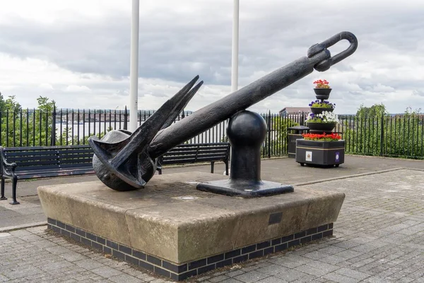 Anchor memorial in North Shields, UK, to those who lost their lives at sea.