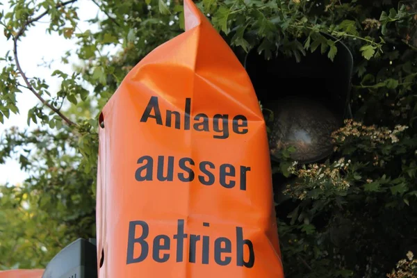 A disabled signal system at a railroad