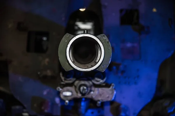 Closeup Shot Pipe Military Howitzer Gun — Stock Photo, Image