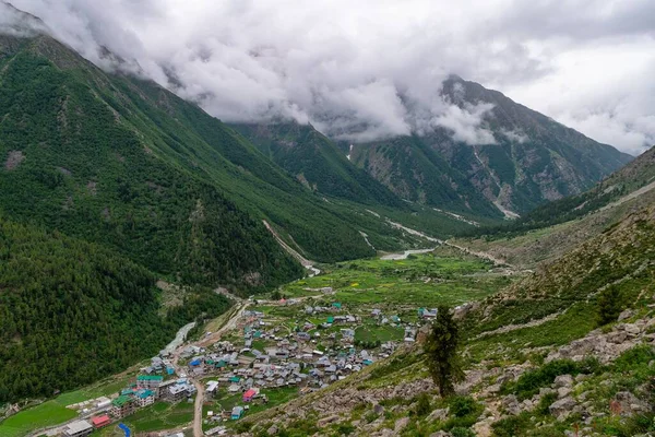 Scenic View Chitkul Village Buildings Sangla Valley India — Stock Photo, Image