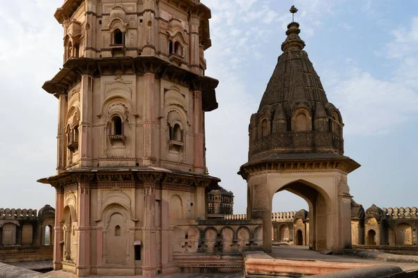 Piękne Ujęcie Dachu Lakshmi Narayan Mandir Temple Orchha Indie — Zdjęcie stockowe