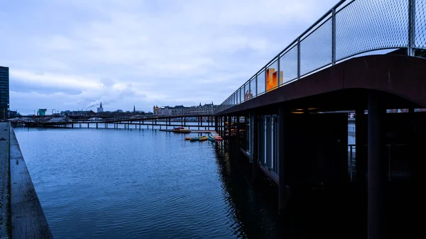 Puerto Con Varios Edificios Tradicionales Distancia Copenhague Dinamarca — Foto de Stock