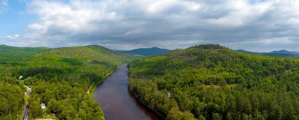 Letecký Pohled Řeku Hudson Adirondacks Stát New York Července 2022 — Stock fotografie