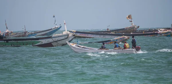 Fishing Boat Sails Other Boats Coast Nouakchott Mauritania — Stock Photo, Image