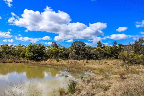 Malebný Pohled Jezero Odrážející Stromy Nebe Emmaville Nový Jižní Wales — Stock fotografie