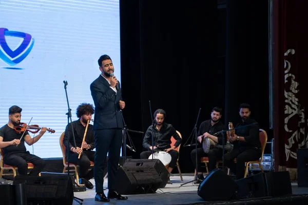 Zicht Musici Zangers Het Podium Tijdens Een Medisch Evenement Alexandrië — Stockfoto