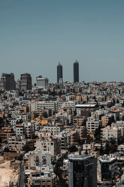 Vertical Aerial View Buildings Amman Cloudy Day Jordan — Stock Photo, Image