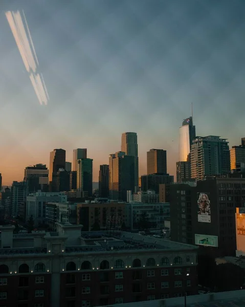 Cityscape High Rise Buildings Downtown Los Angeles Sunset — Stock Photo, Image