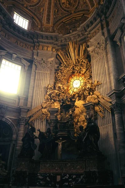 stock image A vertical shot inside the Saint Peter's Basilica church in Vatican Cityj