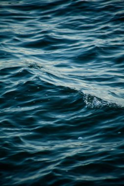 Mavi denizin küçük dalgalarının dikey görüntüsü.