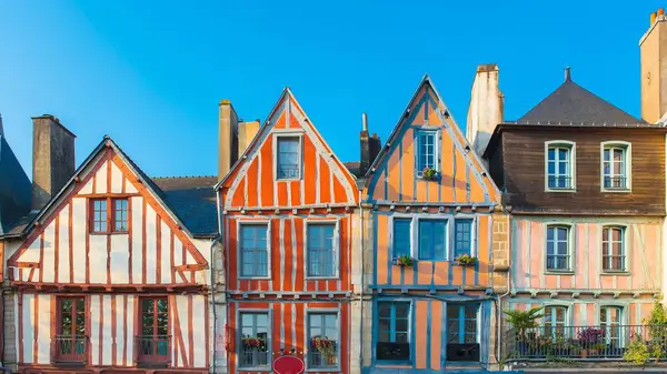 Vannes Belas Casas Velhas Meia Madeira Centro Medieval Magnífica Cidade — Fotografia de Stock