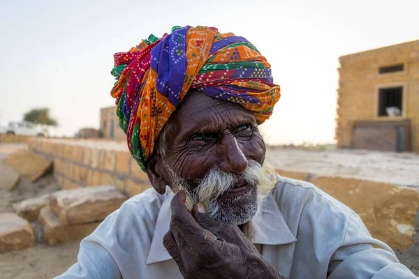Een Close Opname Van Een Oude Man India — Stockfoto