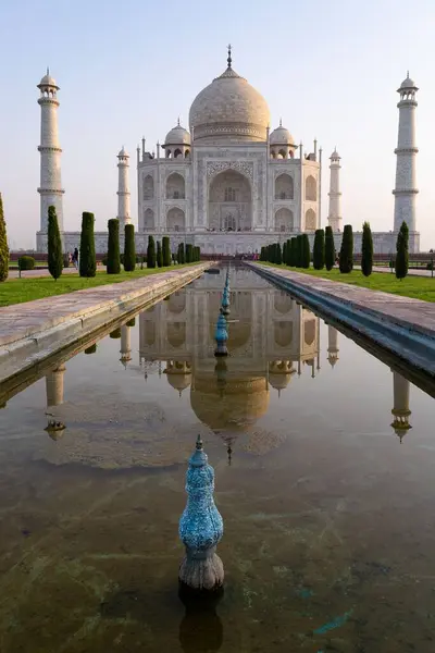 Tiro Vertical Taj Mahal Agra Índia — Fotografia de Stock