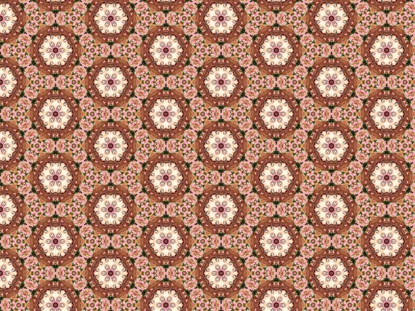 Bezešvé Kaleidoskopický Vzor Růžových Zelených Barvách Pro Tapety — Stock fotografie