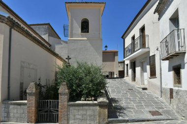 A small street between the old houses of Zungoli, one of the most beautiful villages in Italy.