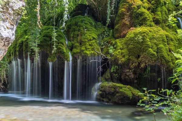 Die Malerischen Wasserfälle Cascate Capelli Venere Cilento Nationalpark Casaletto Spartano — Stockfoto