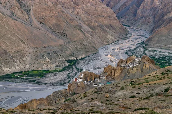 Aerial View Dhankar Spiti Valley India — Stock Photo, Image