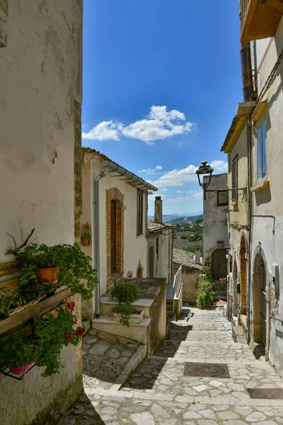 Small Street Old Houses Zungoli One Most Beautiful Villages Italy — Stockfoto