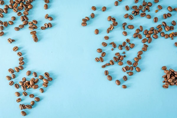 Mapa Mundo Países Feitos Com Grãos Café Dia Internacional Café — Fotografia de Stock