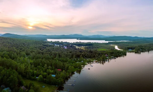 Widok Lotu Ptaka Nowy Jork Lake Pleasant Przodu Lipca 2022 — Zdjęcie stockowe