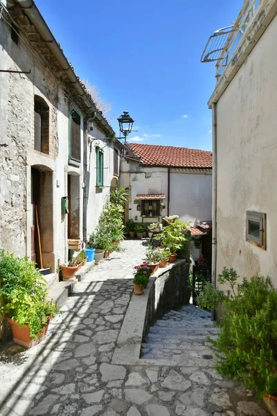 Small Street Old Houses Zungoli One Most Beautiful Villages Italy — Stockfoto